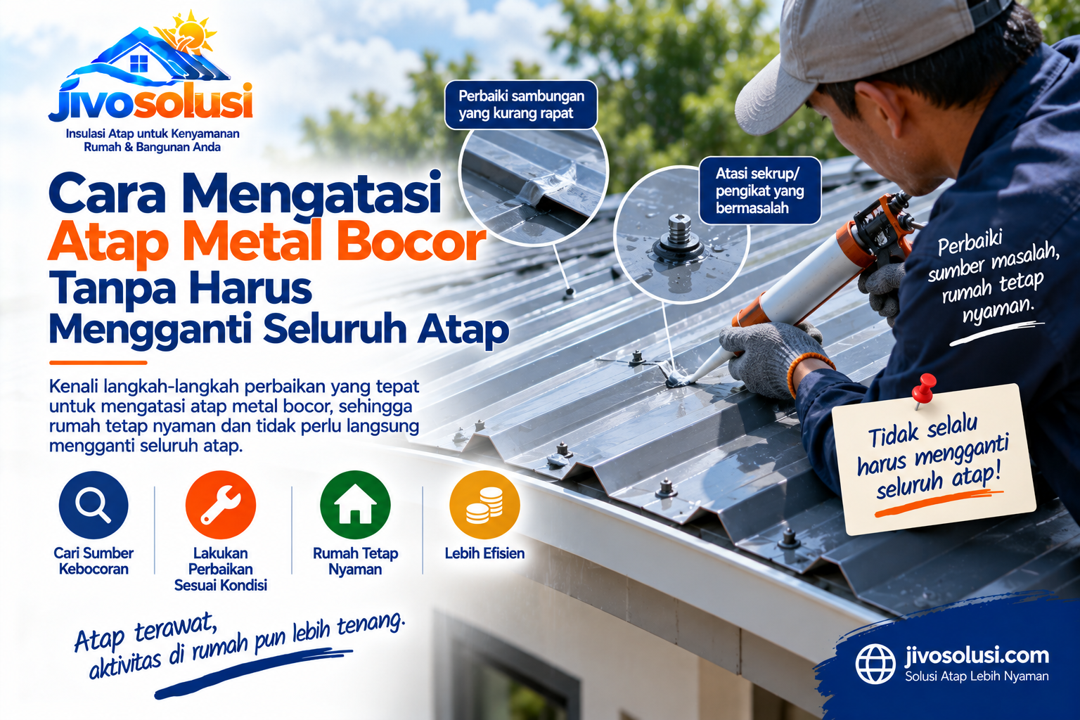 Cara Mengatasi Atap Metal Bocor Tanpa Harus Mengganti Seluruh Atap
