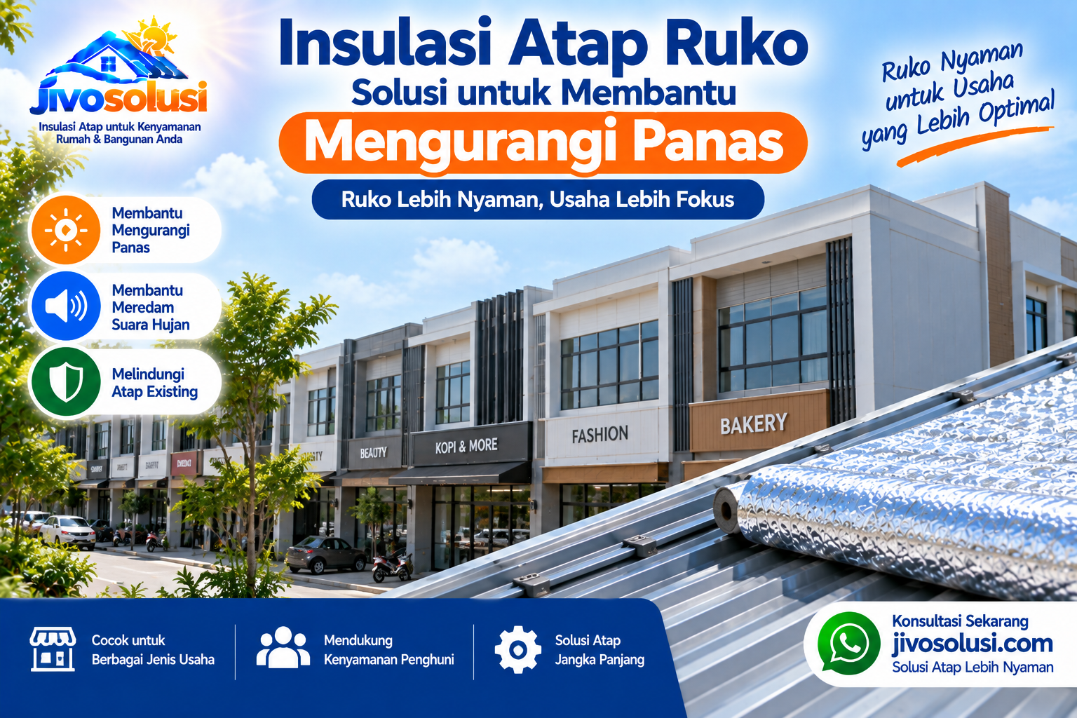 Insulasi Atap Ruko untuk Membantu Mengurangi Panas di Lantai Atas