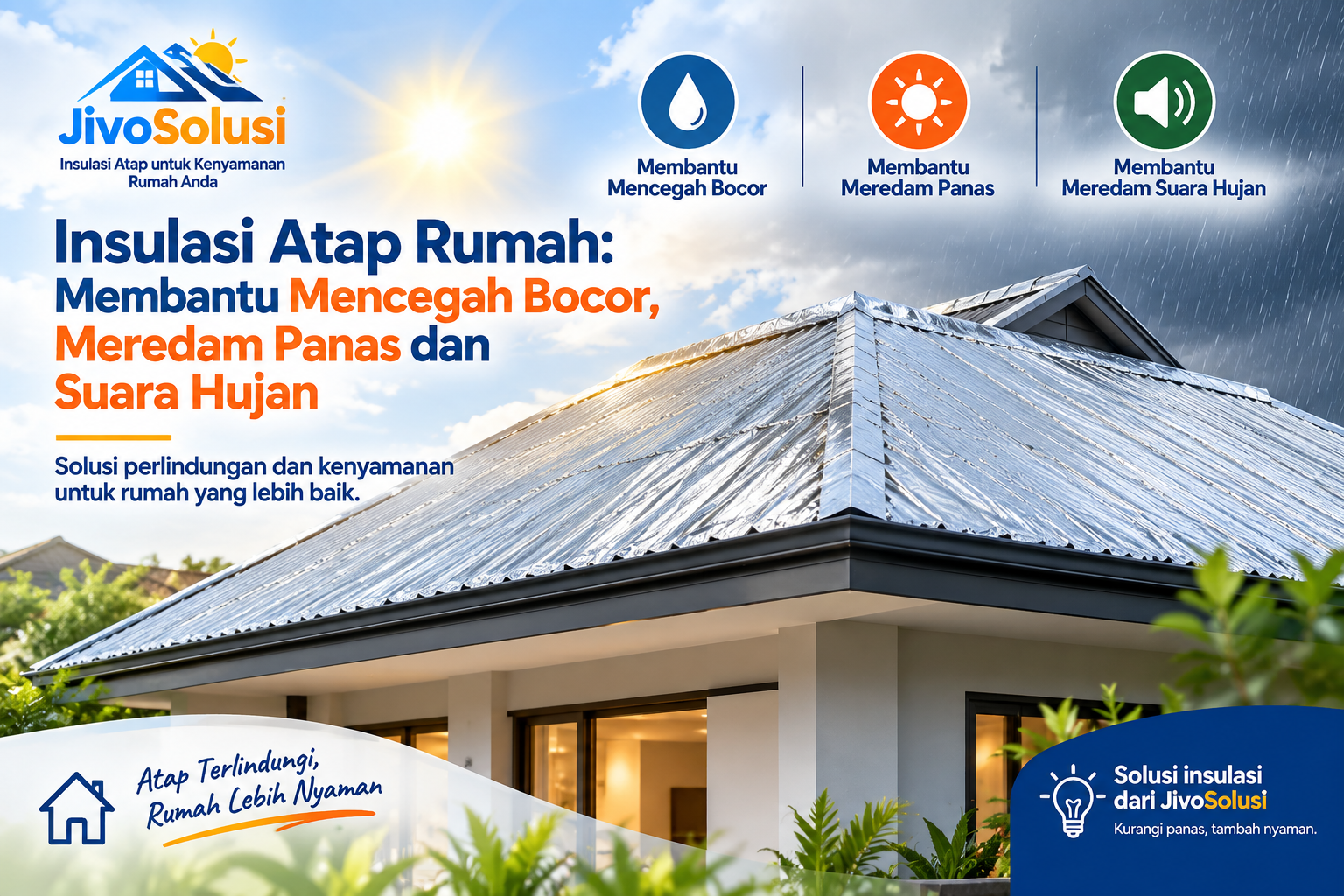 Insulasi Atap Rumah: Membantu Mencegah Bocor, Meredam Panas dan Suara Hujan